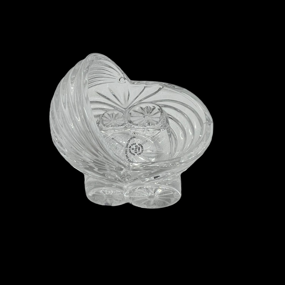 Avon 1993 Lead Crystal Baby Carriage Trinket Dish Collectible
